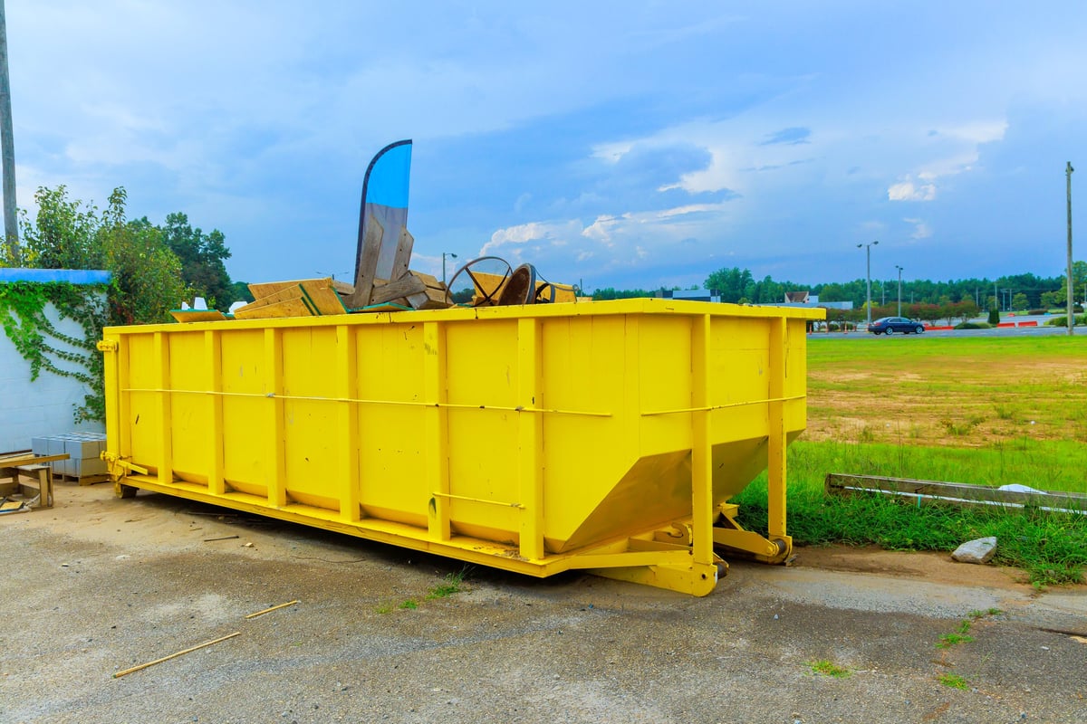 Construction site dumpsters for waste collection